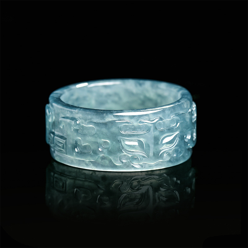 Rings - Myanmar Jadeite Taotie Ring Fashion Accessories