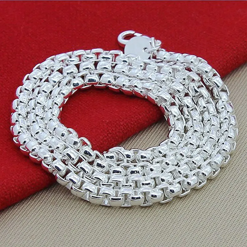 925 Sterling Silver Chain Necklace Men - 45-60cm 925 Sterling Silver Necklace round