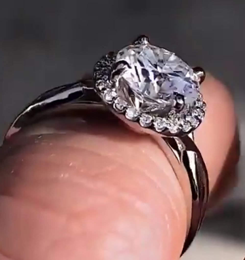 Custom Solid 14K White Gold Wo - огляд і ціна Moissanite Engagement Ring 1 Carat