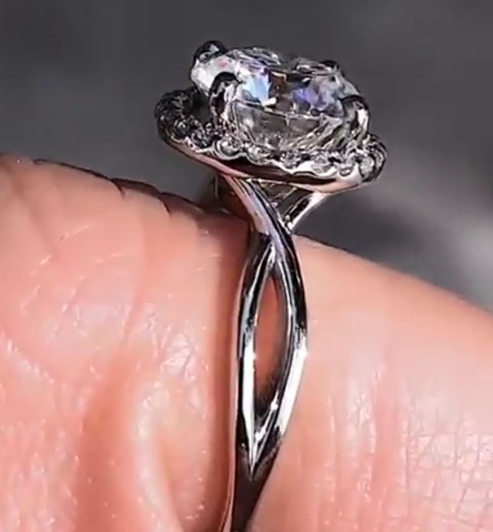 Custom Solid 14K White Gold Wo - огляд і ціна Moissanite Engagement Ring 1 Carat