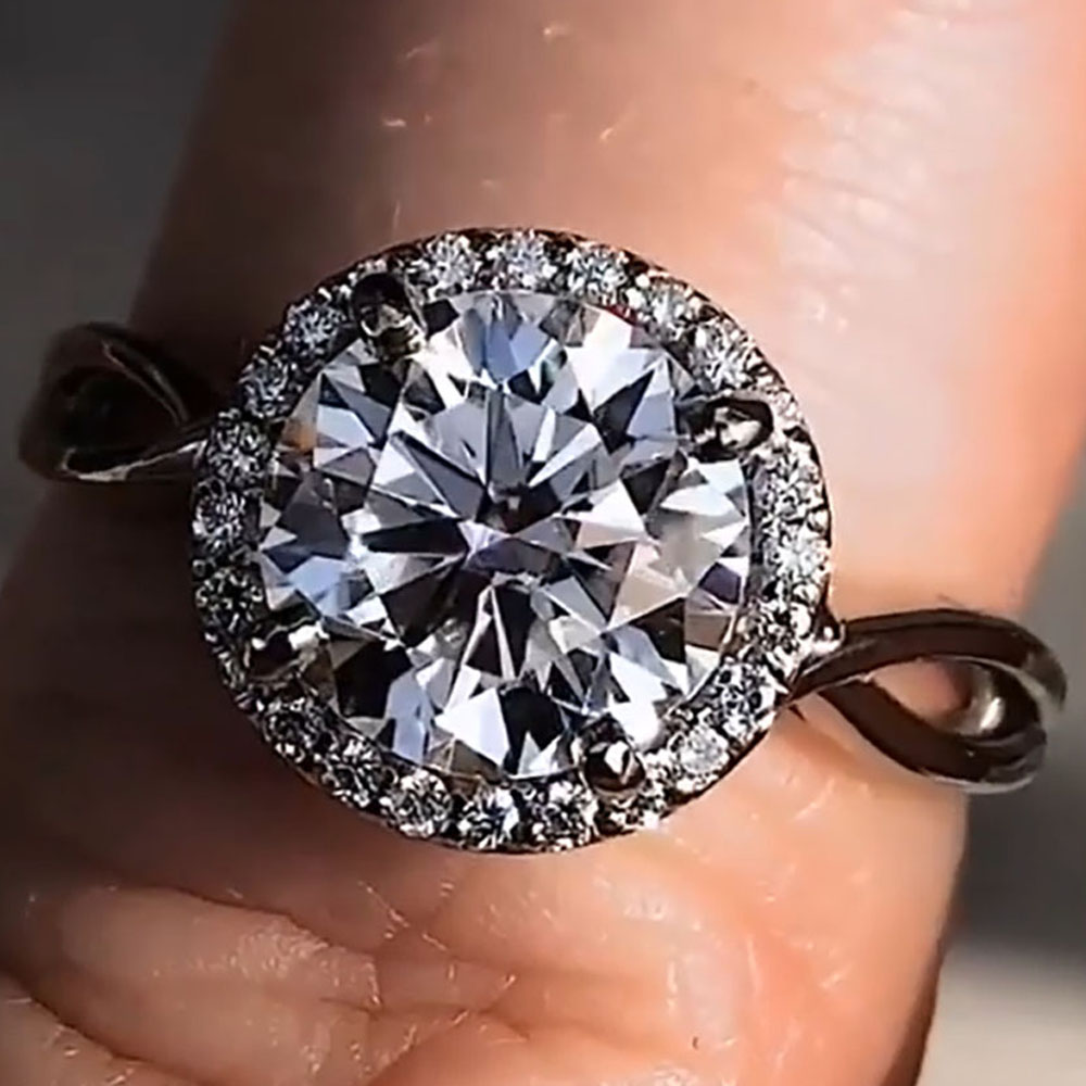 Custom Solid 14K White Gold Wo - огляд і ціна Moissanite Engagement Ring 1 Carat