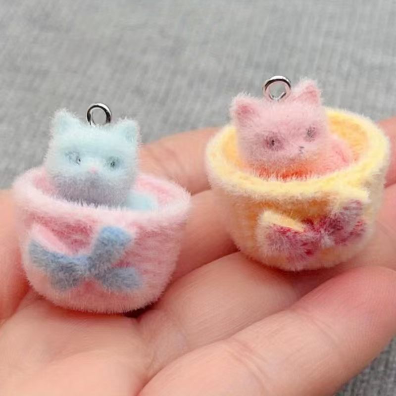 4pcs 3D plush resin cat pendan - огляд і ціна Earrings