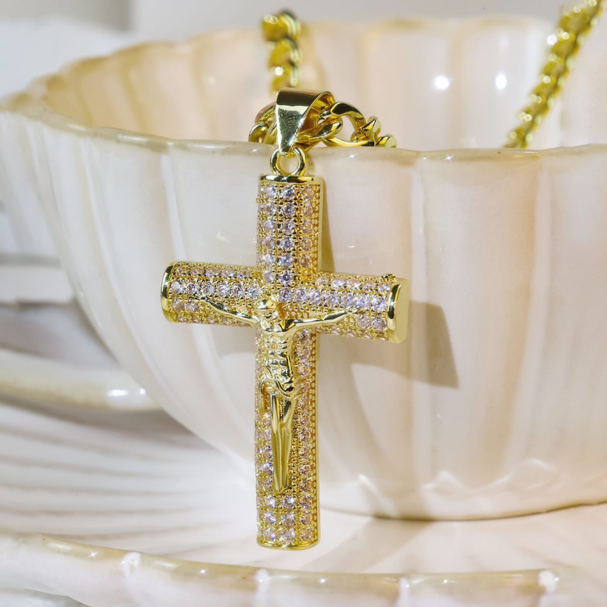 Gold-Plated Cross Necklace for - огляд і ціна Cross Pendant Necklace Gold