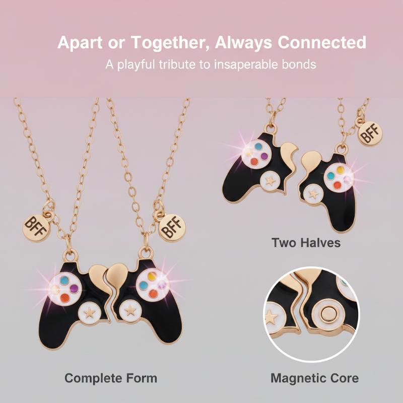 2Pcs Magnetic Game Controller  - огляд і ціна Magnetic Couple Matching Necklaces