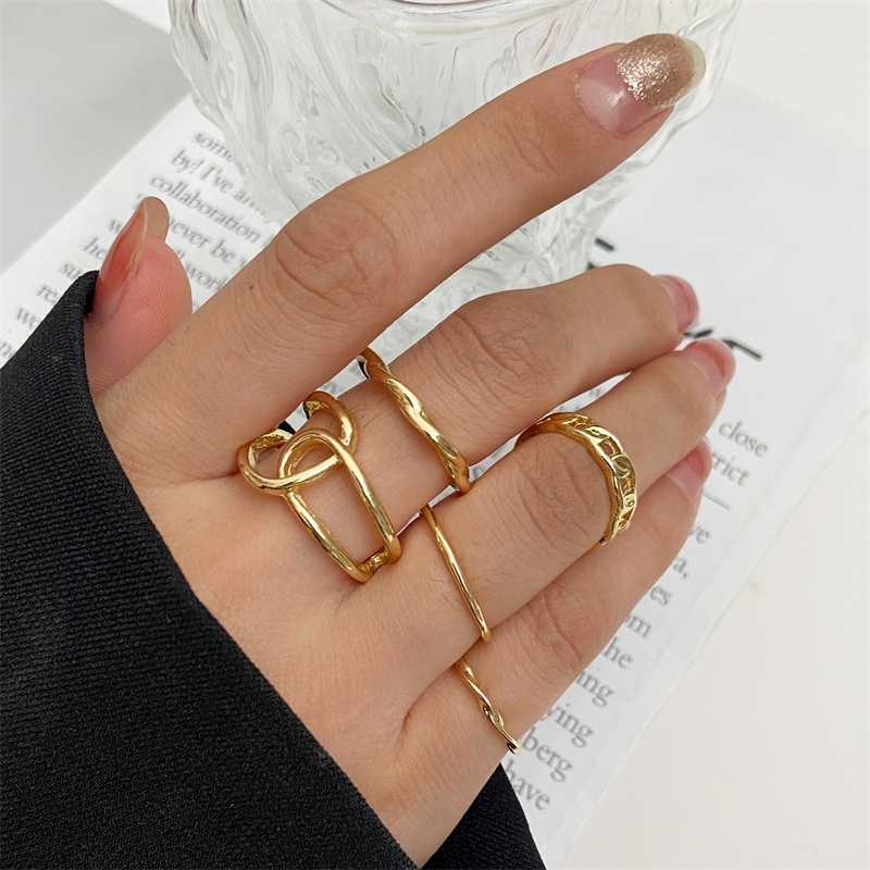 Metal Bead Punk Ring Set Slive - огляд і ціна Vintage Punk Knuckle Rings Set