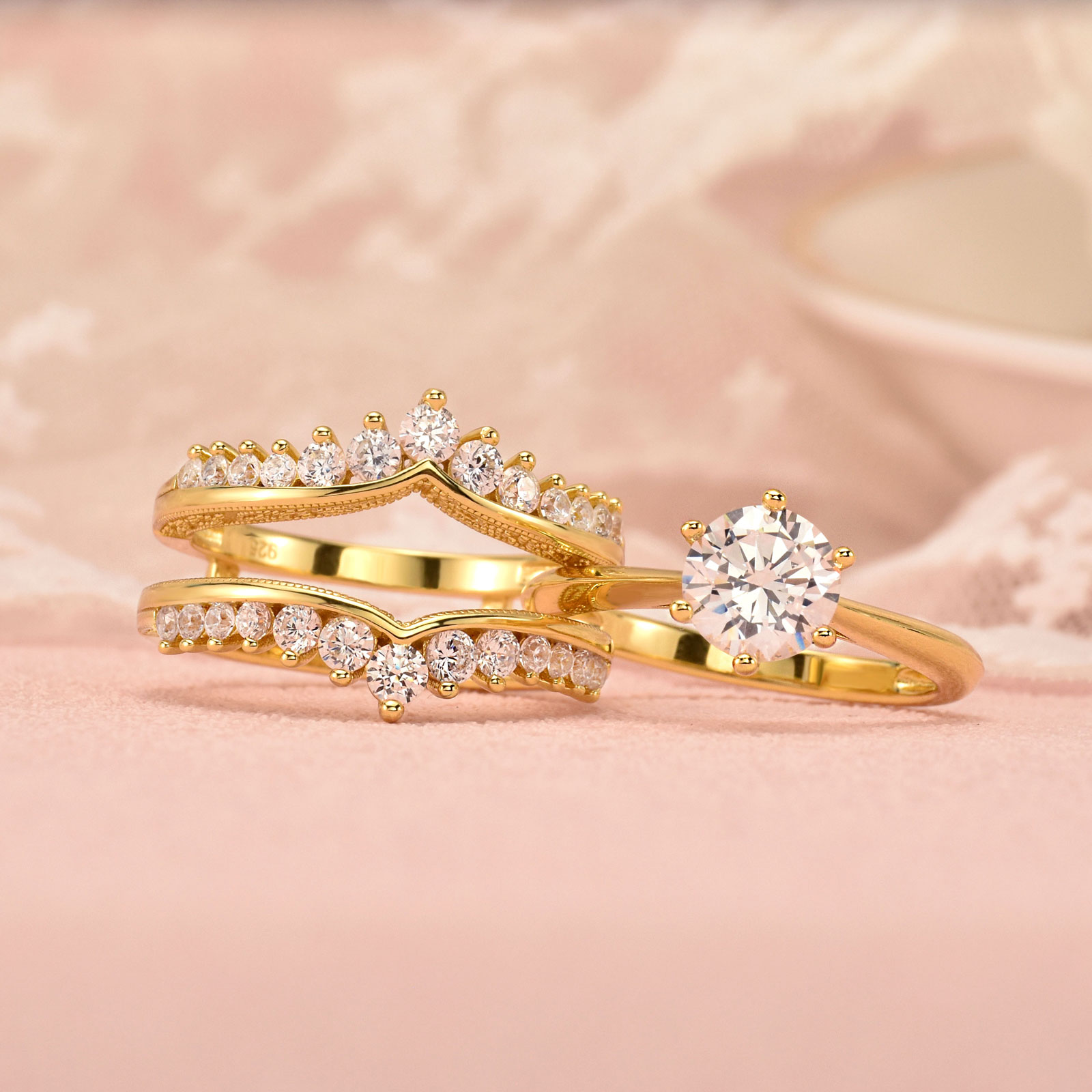 Newshe 14k Yellow Gold Plated  - огляд і ціна Moissanite Engagement Ring 1 Carat