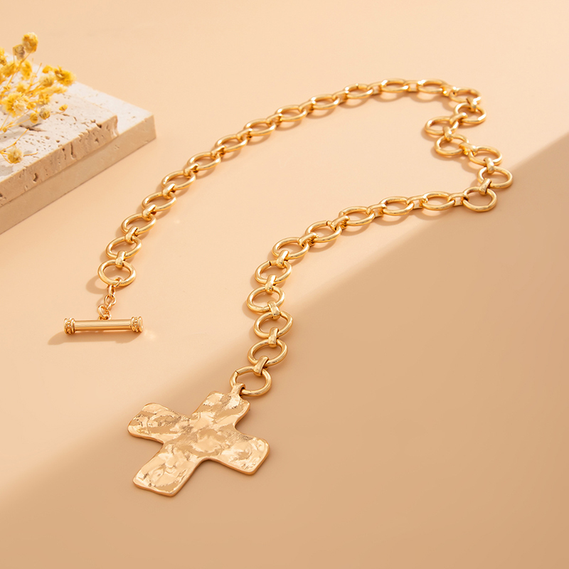 Hot sale Gold Layered Chunky C - огляд і ціна Cross Pendant Necklace Gold