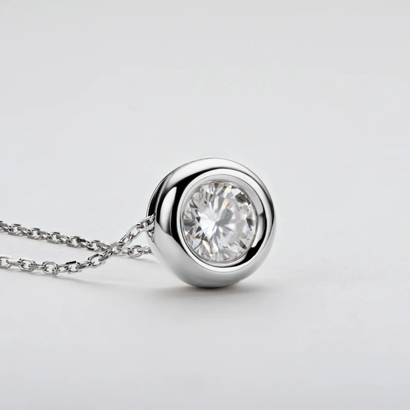 1ct 2ct 3ct D VVS1 Bezel Moiss - огляд і ціна 925 Sterling Silver Chain Necklace Men