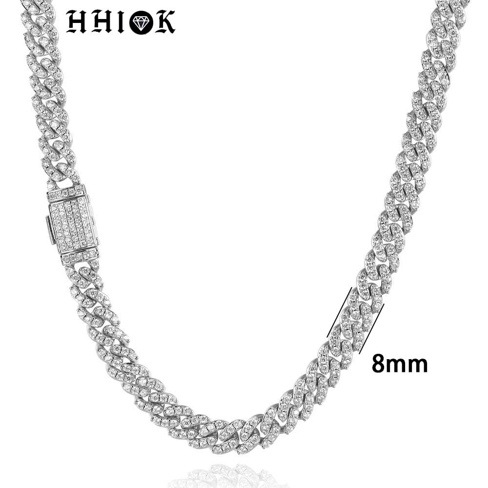 8MM1Row Zircon Women's Necklac - огляд і ціна Cuban Link Chain 12Mm