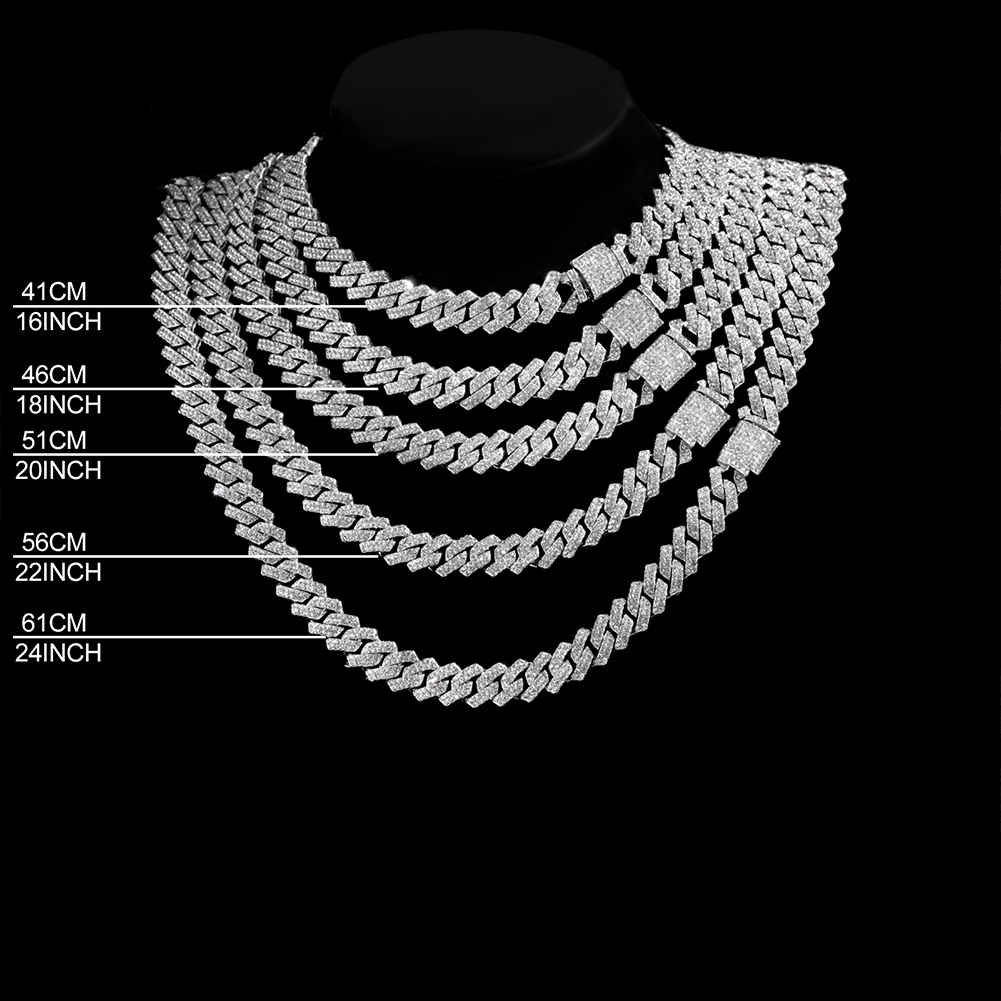 14mm Iced Out  Prong Cuban Lin - огляд і ціна Cuban Link Chain 12Mm