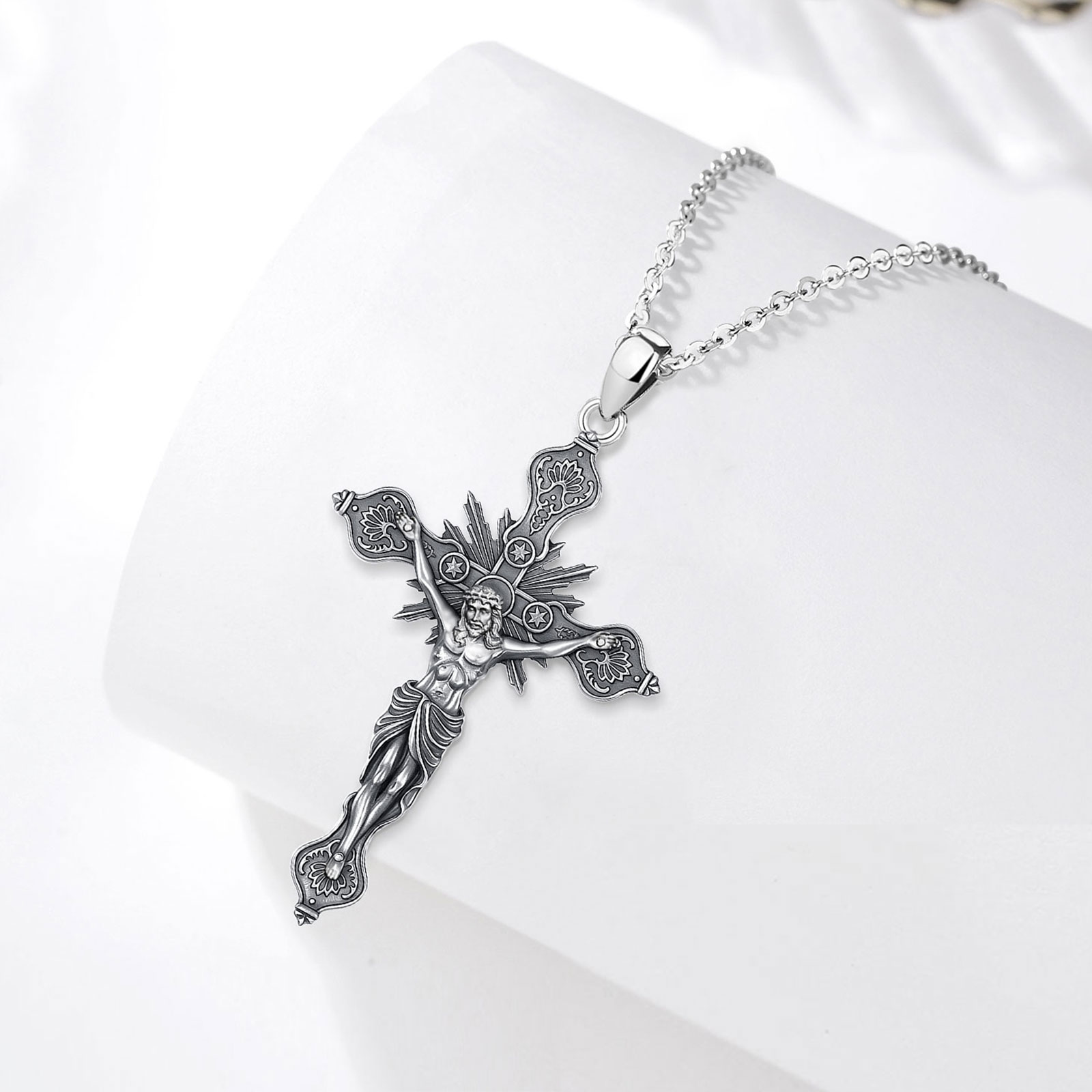 Eudora New Crucifix Cross Neck - огляд і ціна 925 Sterling Silver Chain Necklace Men