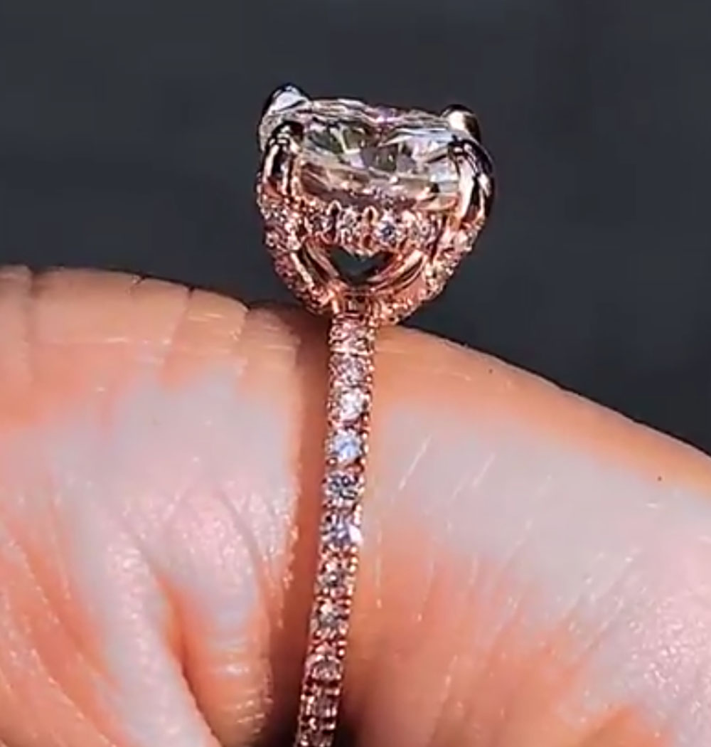 Custom Solid 14K Rose Gold Wom - огляд і ціна Moissanite Engagement Ring 1 Carat