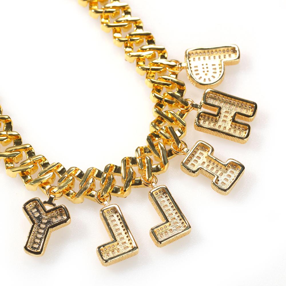 UWIN DIY Baguettecz Letter Nec - огляд і ціна Cuban Link Chain 12Mm
