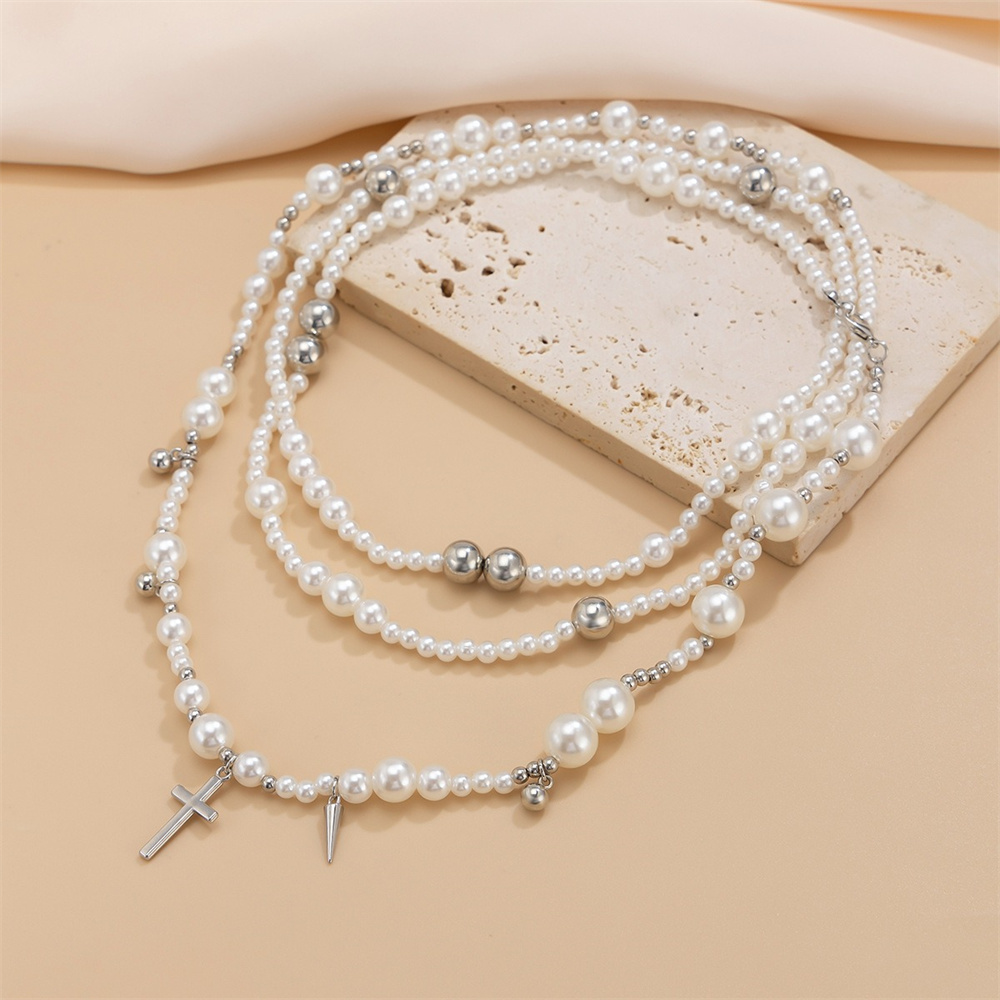 Multi-layer Imitation Pearl Be - огляд і ціна Layered Pendant Necklace Aesthetic