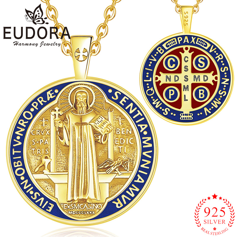 Eudora 925 Sterling Silver Sai - огляд і ціна Cross Pendant Necklace Gold
