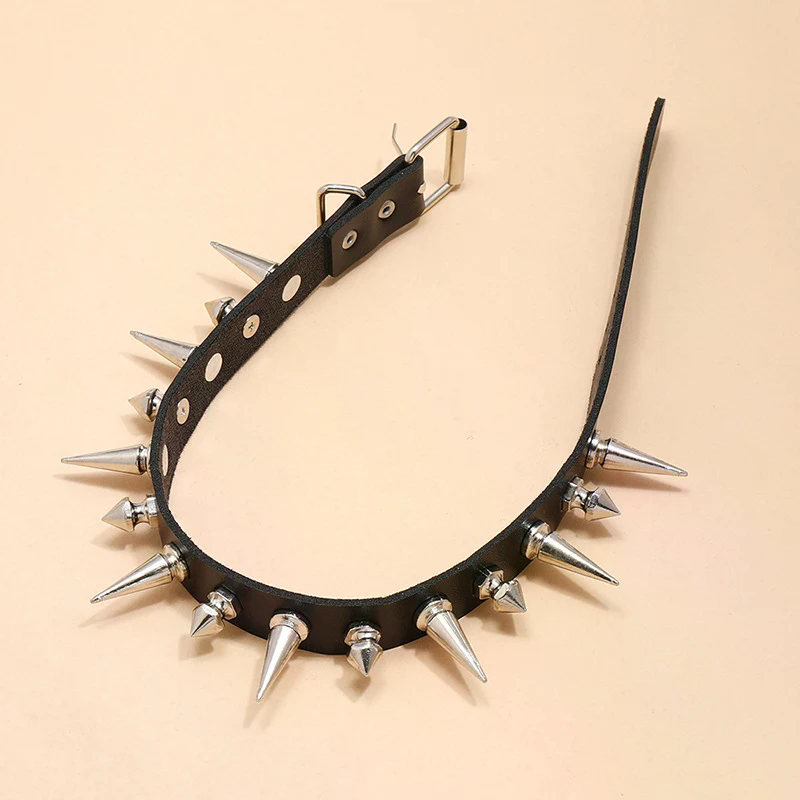 Long Spike Choker Punk Faux Le - огляд і ціна Goth Punk Spike Choker