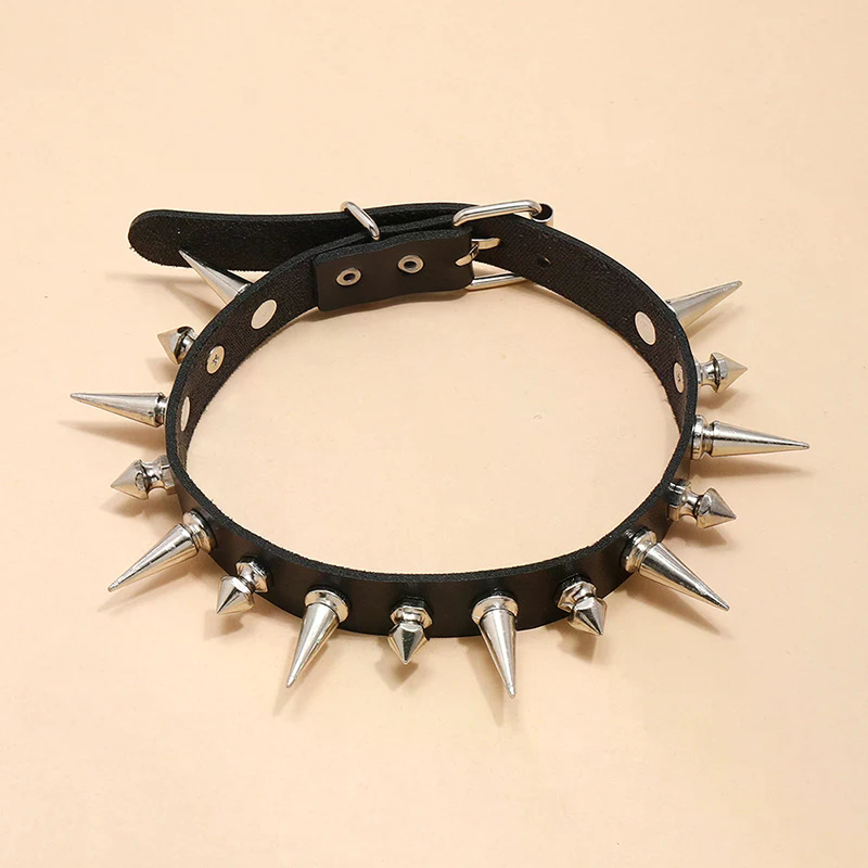 Long Spike Choker Punk Faux Le - огляд і ціна Goth Punk Spike Choker