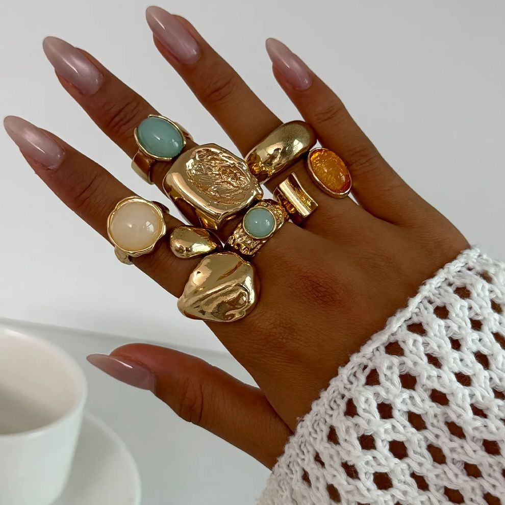 DIEZI 7pcs/set Vintage Multico - огляд і ціна Vintage Punk Knuckle Rings Set