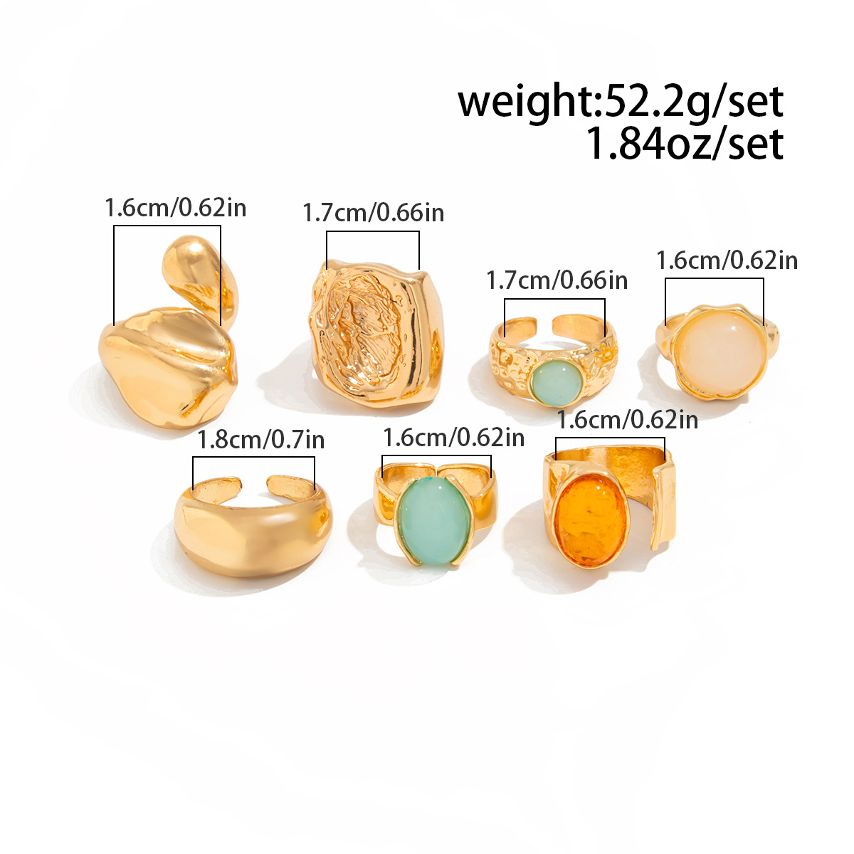 DIEZI 7pcs/set Vintage Multico - огляд і ціна Vintage Punk Knuckle Rings Set