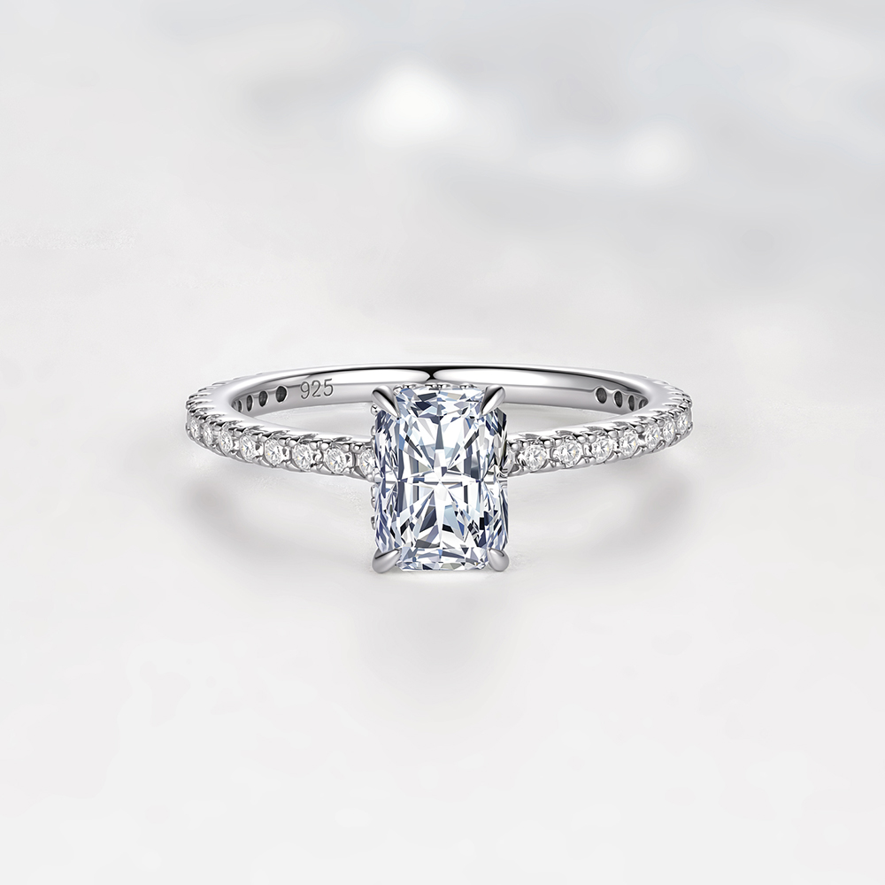 S925 Sterling Silver Simple Fo - огляд і ціна Moissanite Engagement Ring 1 Carat