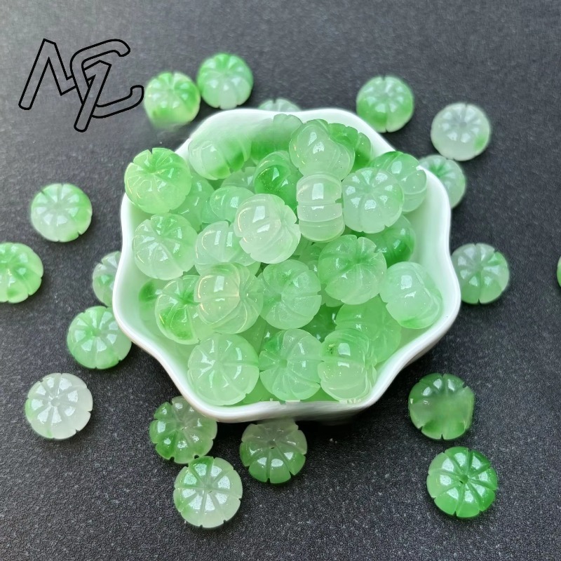 10pcs A Green Jade Pumpkin Bea - огляд і ціна Earrings