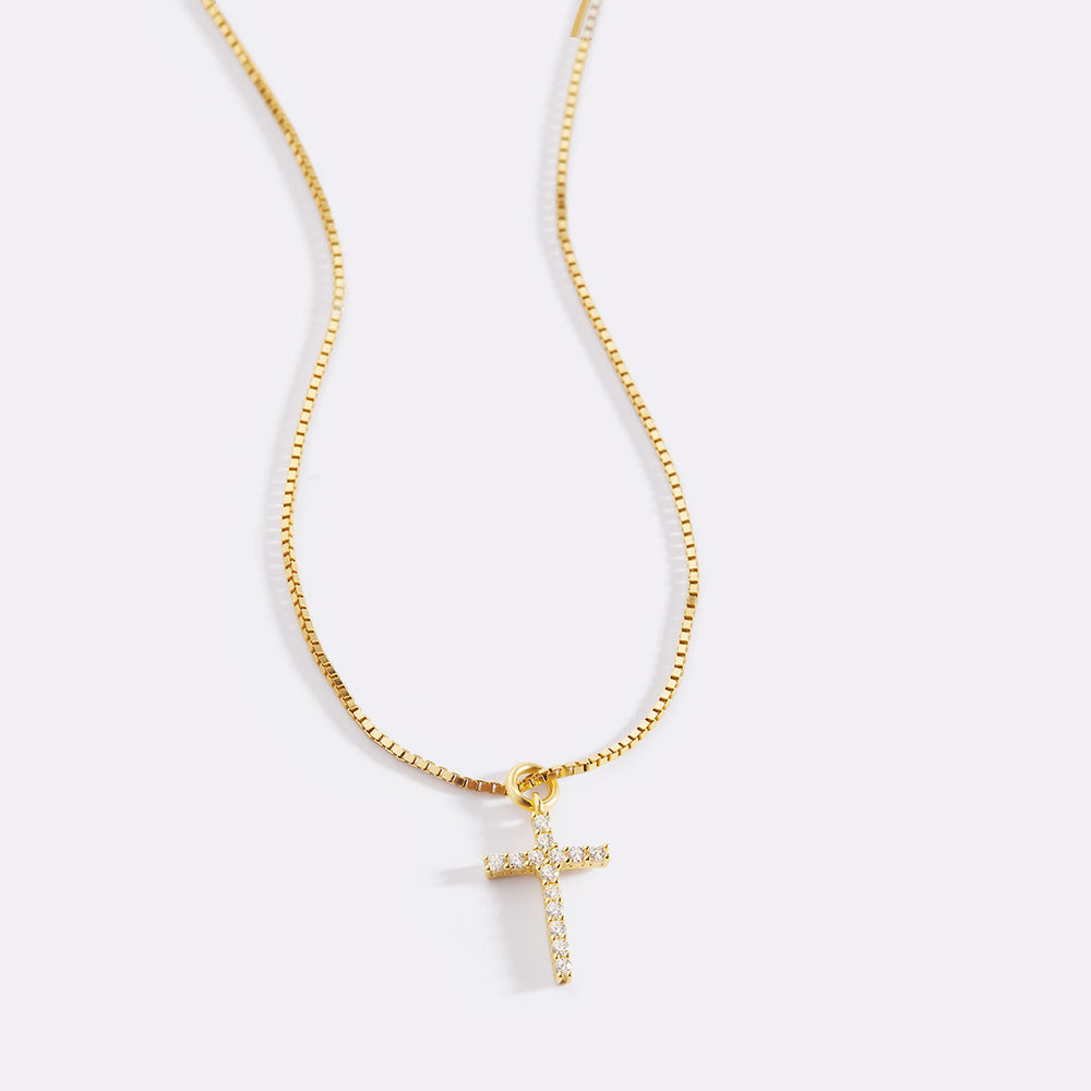 Diamond Pave Cross Necklace Cu - огляд і ціна Cross Pendant Necklace Gold
