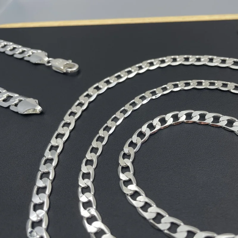 Men's 925 Sterling Silver Neck - огляд і ціна Cuban Link Chain 12Mm