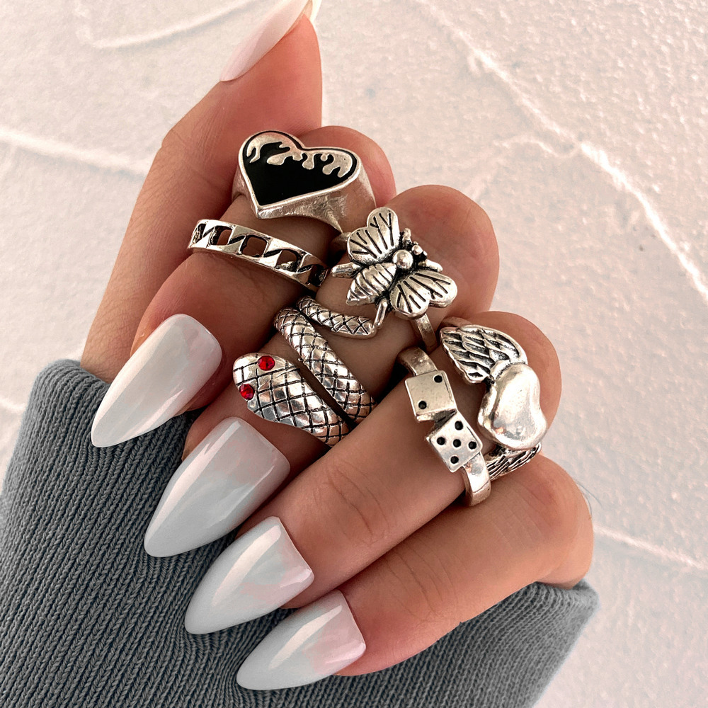 6Pcs Vintage Punk Snake Knuckl - огляд і ціна Vintage Punk Knuckle Rings Set