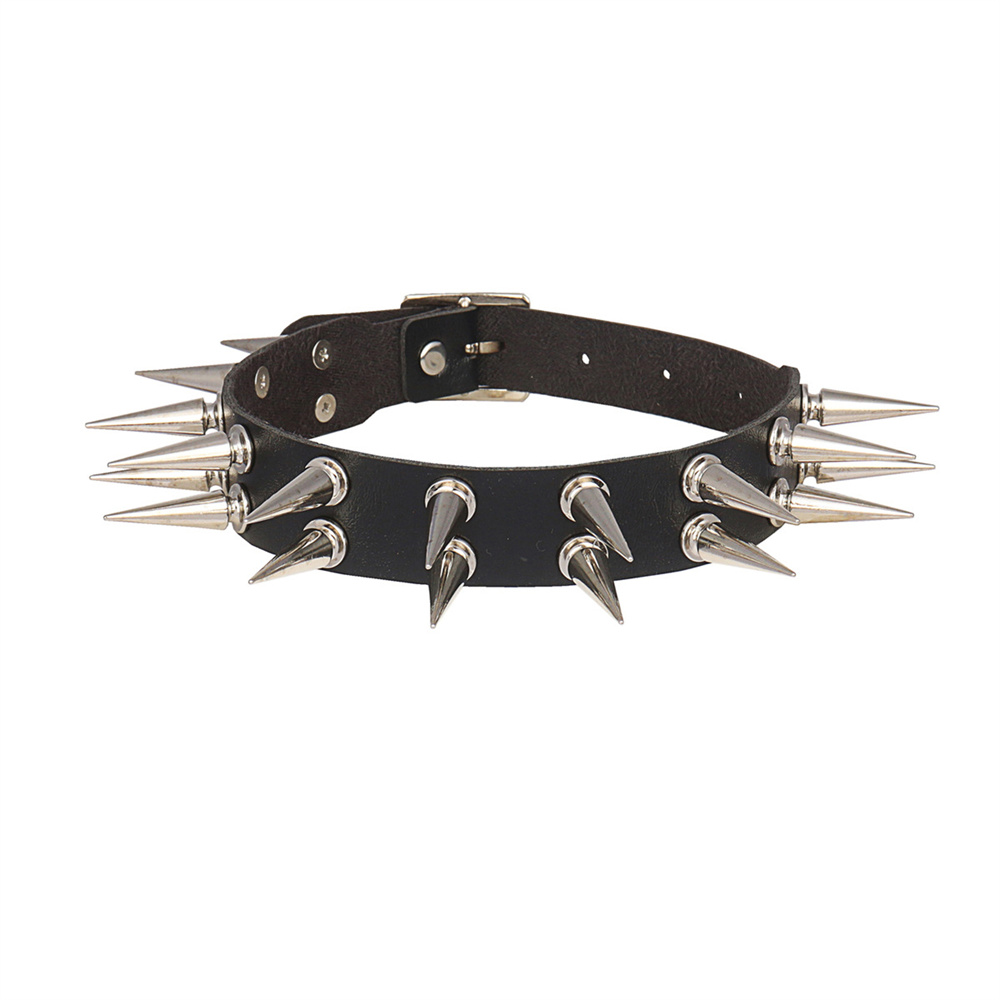 Long Spiked Choker Collar For  - огляд і ціна Goth Punk Spike Choker