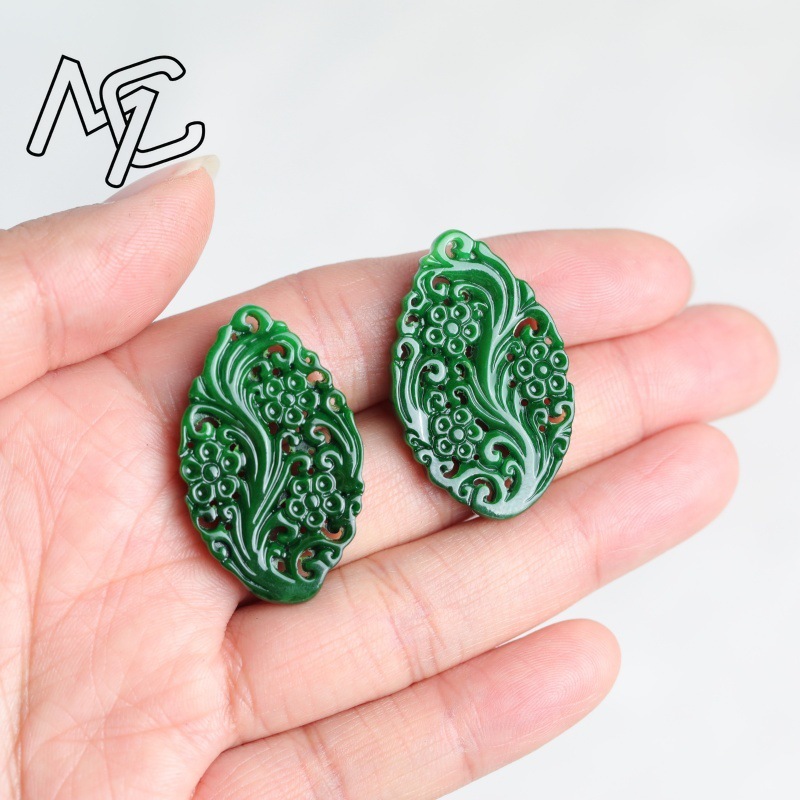 2pc Natural Jade Dry Cyan Doub - огляд і ціна Earrings