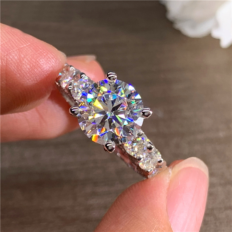 Custom Solid 18K Au750 White G - огляд і ціна Moissanite Engagement Ring 1 Carat