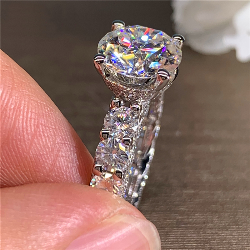 Custom Solid 18K Au750 White G - огляд і ціна Moissanite Engagement Ring 1 Carat