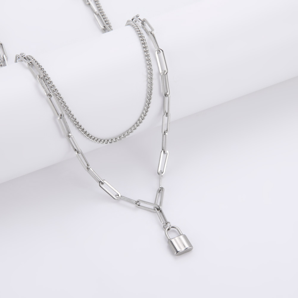 Unift Aesthetic Padlock Pendan - огляд і ціна Layered Pendant Necklace Aesthetic