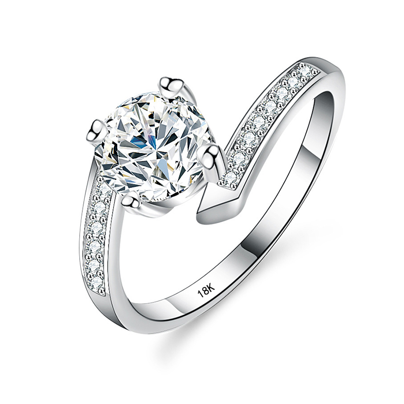 YHAMNI 18K White Gold 1 Carat  - огляд і ціна Moissanite Engagement Ring 1 Carat