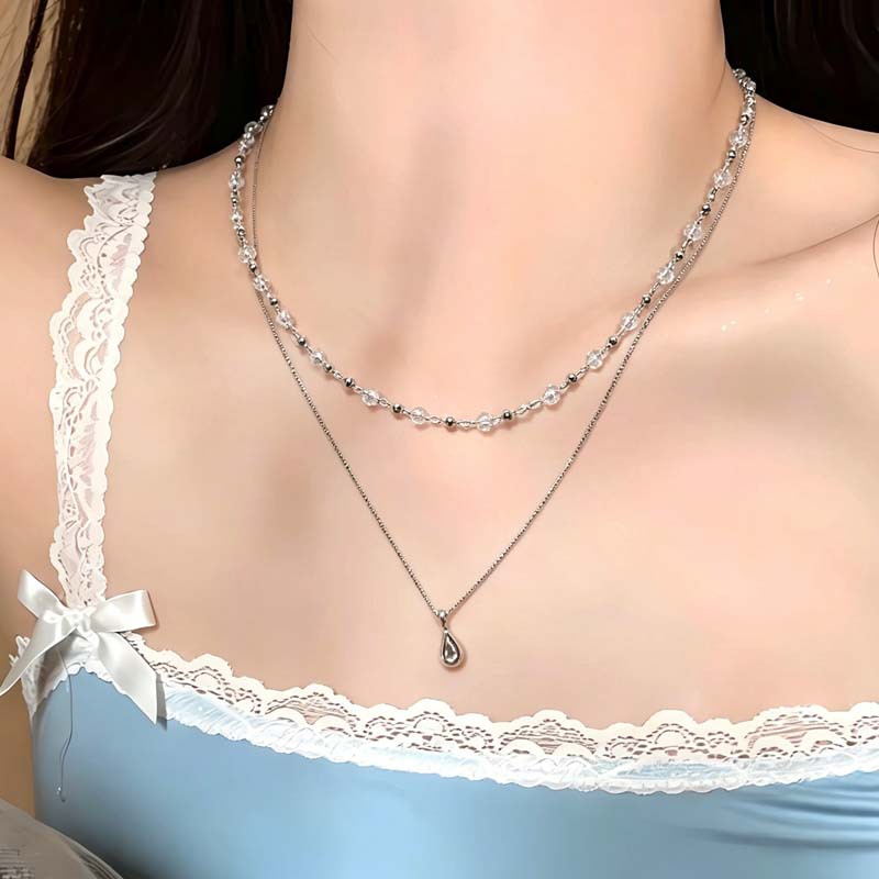 New Fashion Water Droplet Pend - огляд і ціна Layered Pendant Necklace Aesthetic