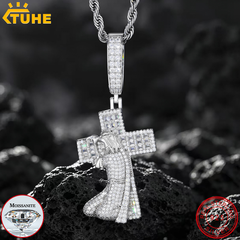 TUHE New Jesus Cross 925 Silve - огляд і ціна 925 Sterling Silver Chain Necklace Men
