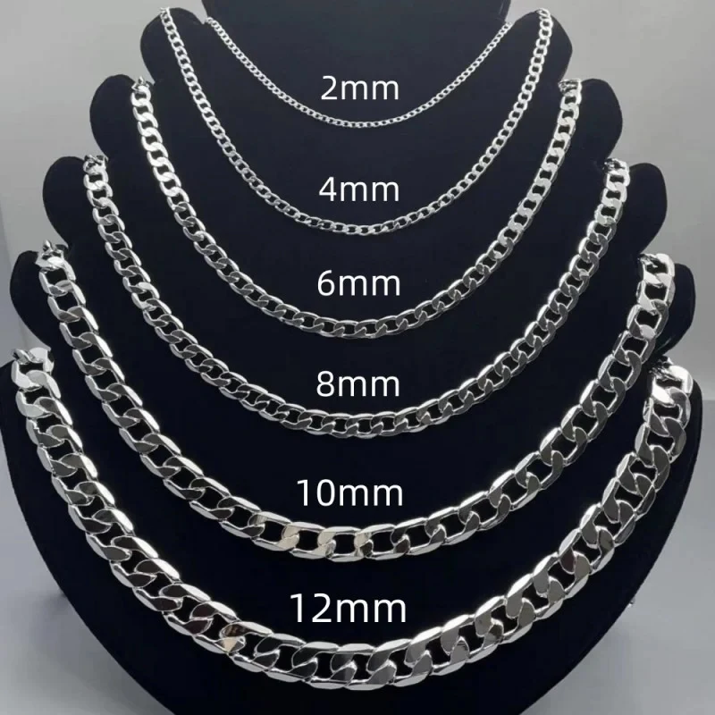 Men's 925 Sterling Silver Neck - огляд і ціна Cuban Link Chain 12Mm