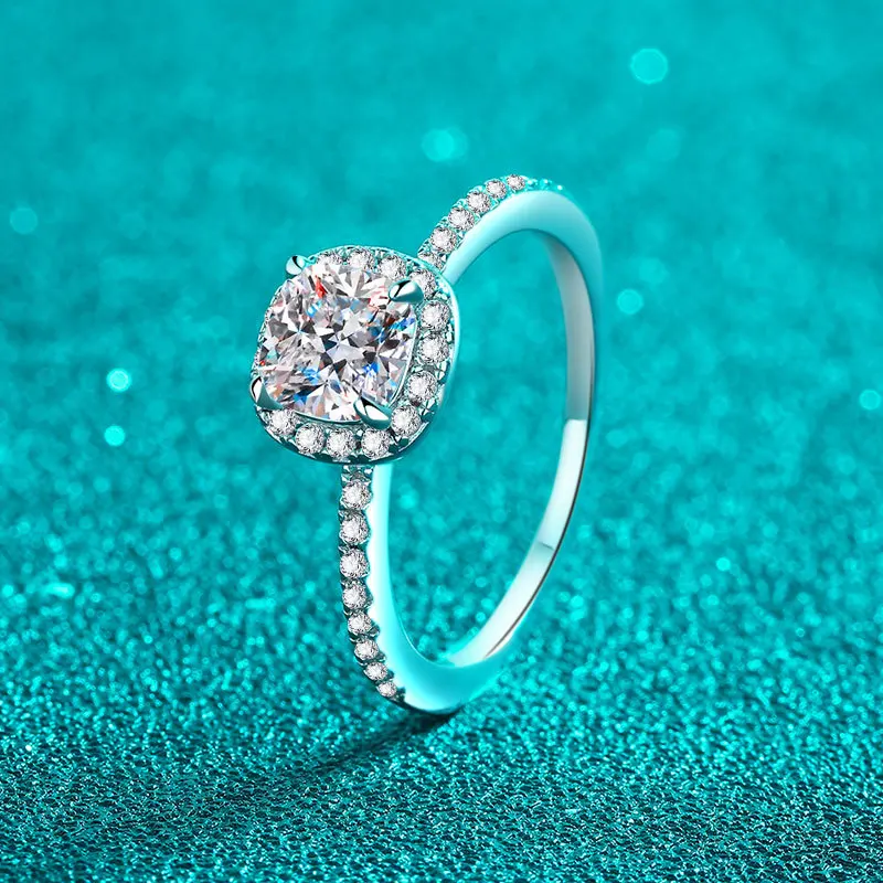 S925 Sterling Silver Moissanit - огляд і ціна Moissanite Engagement Ring 1 Carat