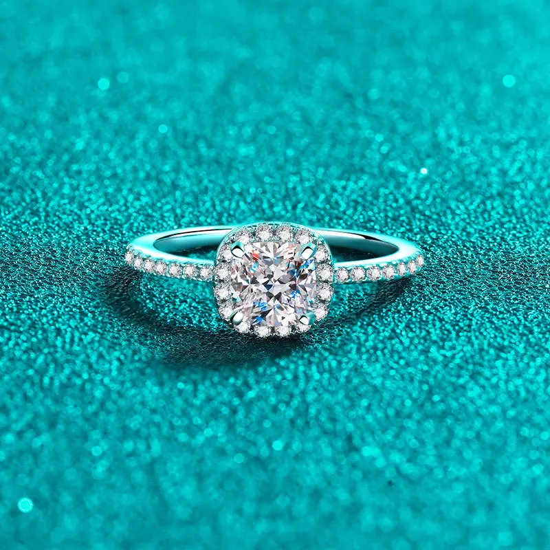 S925 Sterling Silver Moissanit - огляд і ціна Moissanite Engagement Ring 1 Carat