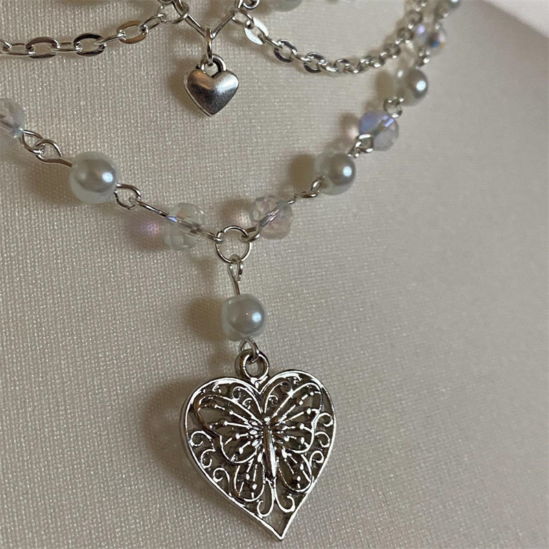 Butterfly Heart Pearls Necklac - огляд і ціна Pearl Choker Necklace Vintage