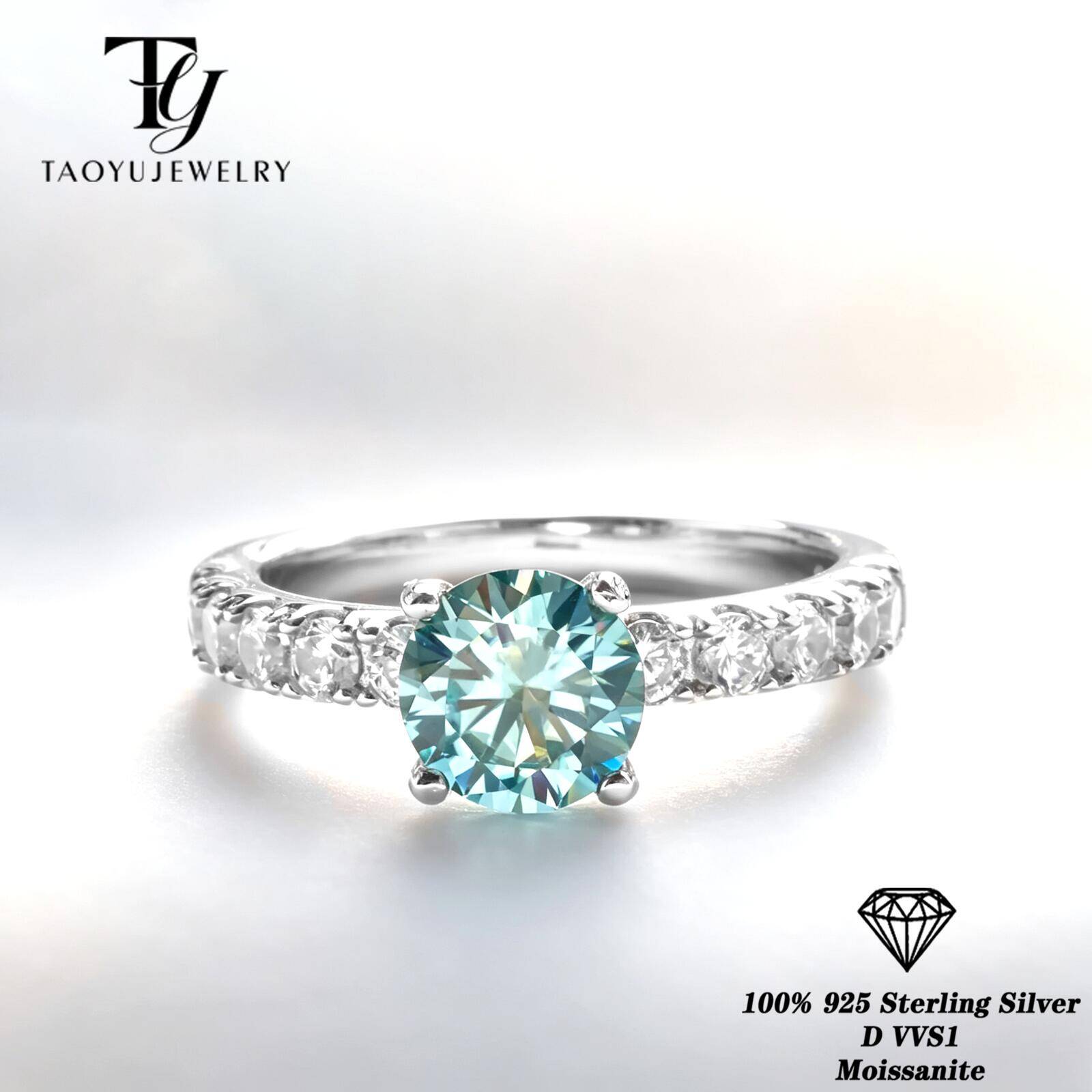 Classic 1 Carat Blue Color Moi - огляд і ціна Moissanite Engagement Ring 1 Carat