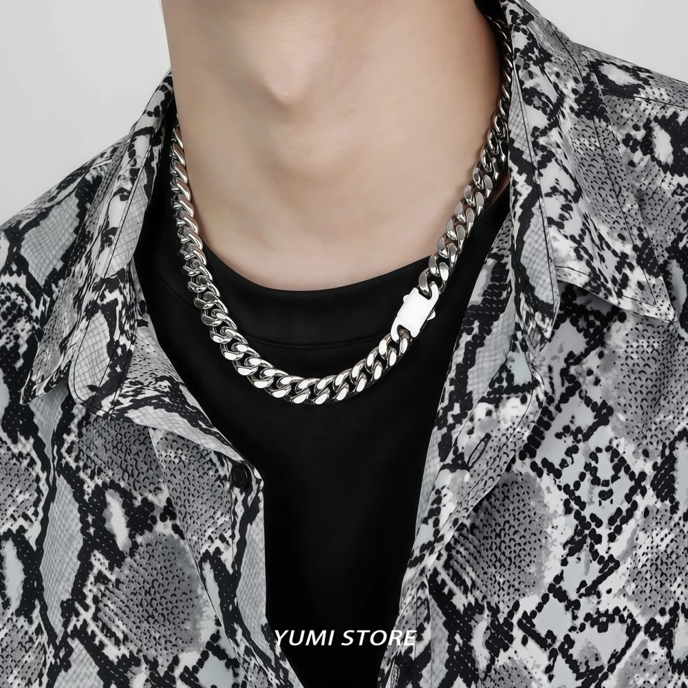 Titanium Steel Hip Hop Spring  - огляд і ціна Cuban Link Chain 12Mm