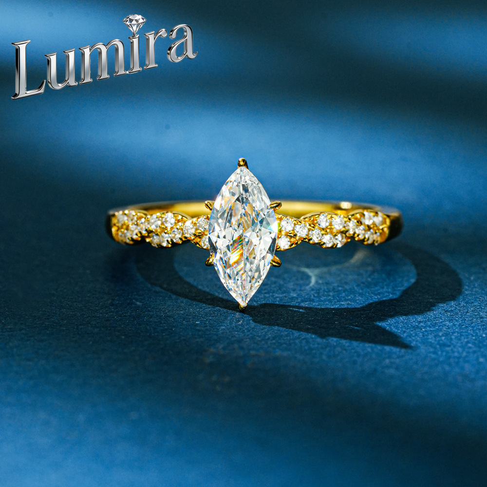 Lumira 100% 18K Gold Marquise  - огляд і ціна Moissanite Engagement Ring 1 Carat
