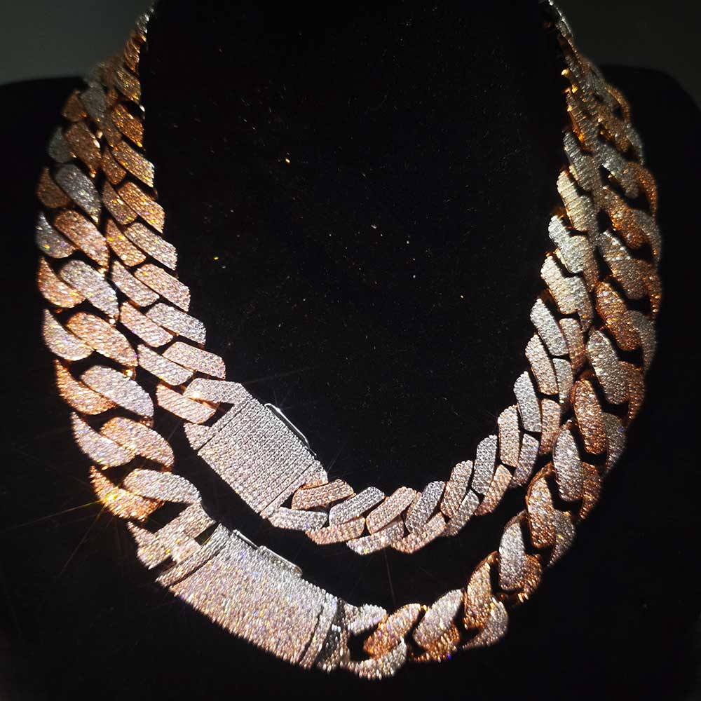 Nuoya Two Tone Mosaic Chain Fu - огляд і ціна Cuban Link Chain 12Mm