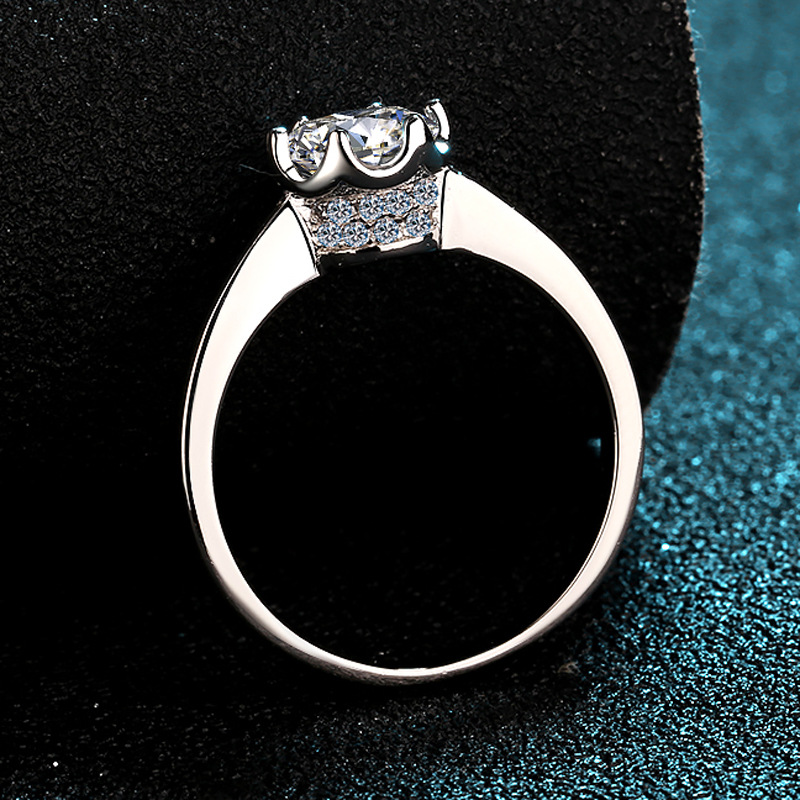 Exquisite Platinum PT950 Brigh - огляд і ціна Moissanite Engagement Ring 1 Carat