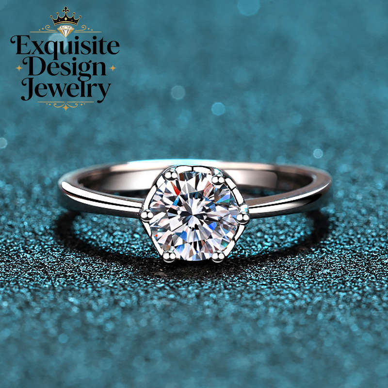 Exquisite Platinum PT950 Brigh - огляд і ціна Moissanite Engagement Ring 1 Carat