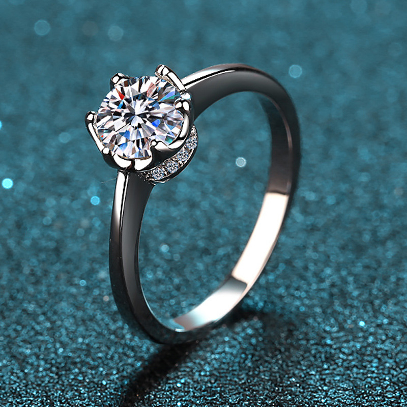 Exquisite Platinum PT950 Brigh - огляд і ціна Moissanite Engagement Ring 1 Carat