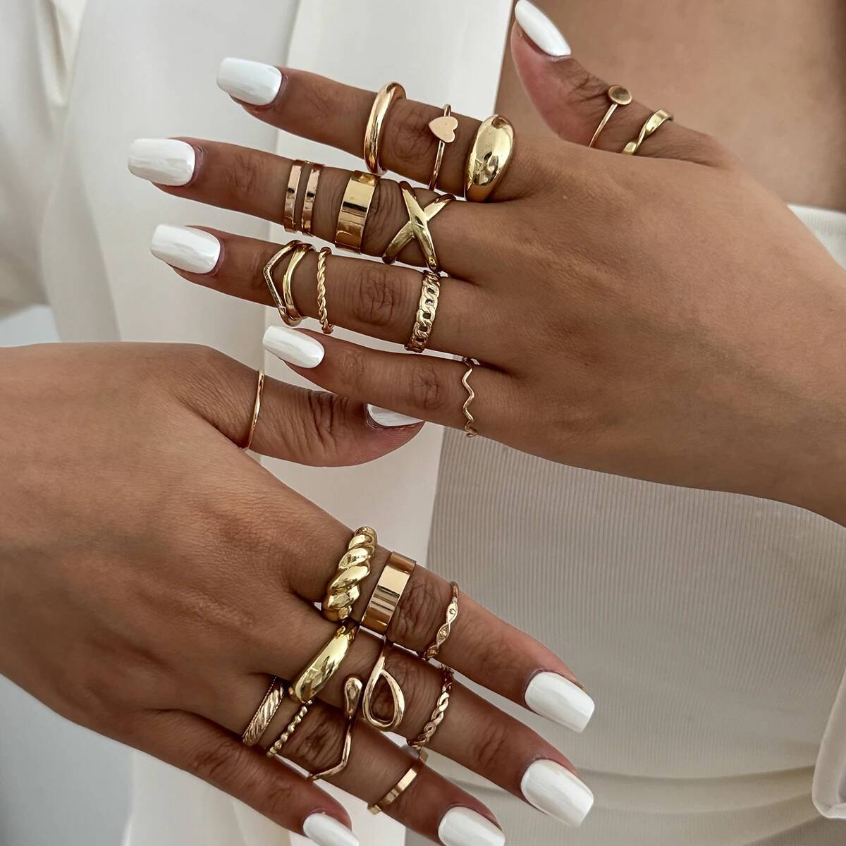SHIXIN 24Pcs/Set Trendy Irregu - огляд і ціна Vintage Punk Knuckle Rings Set